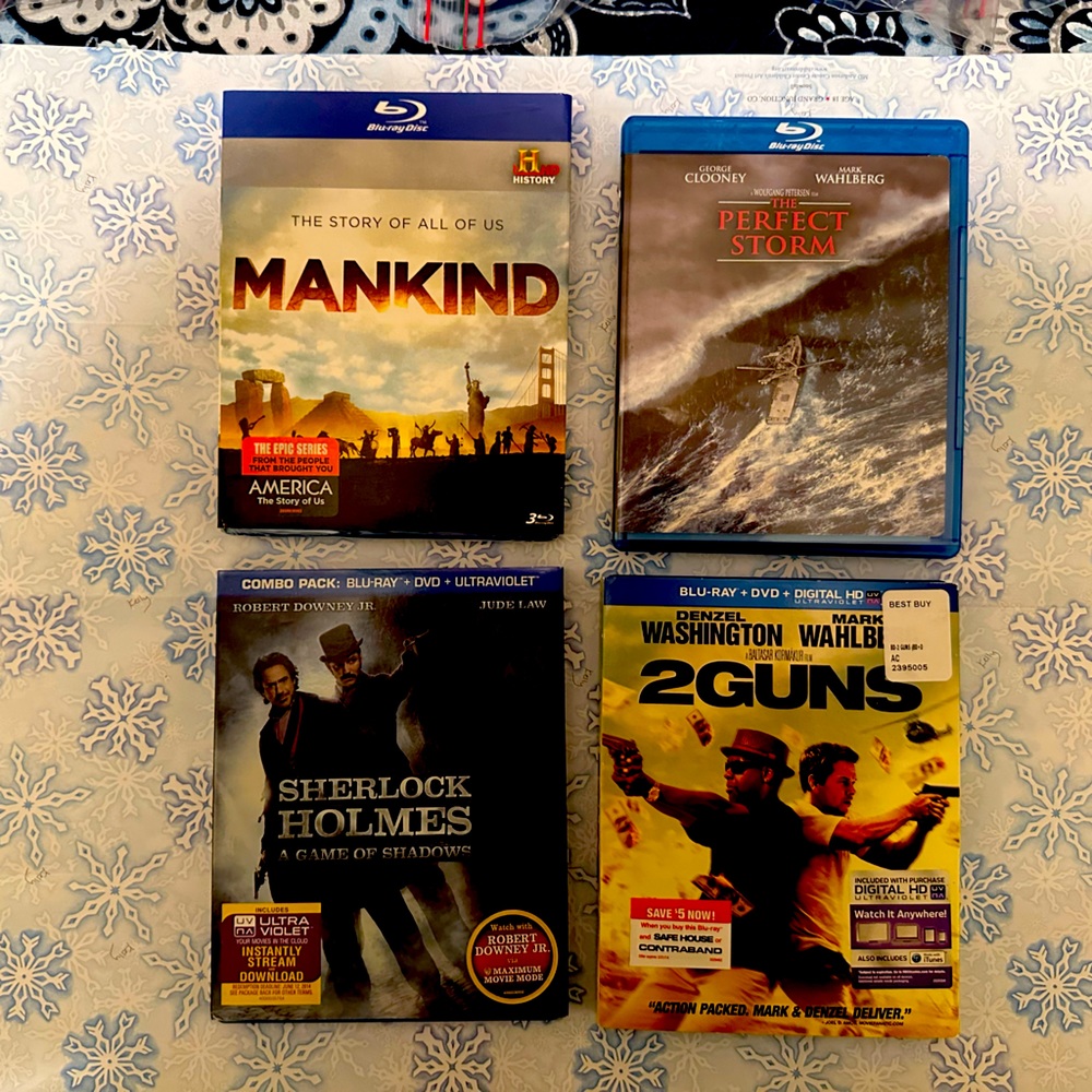 60. Movies Blue- Ray 4 for the price of one.